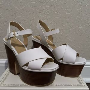 MICHAEL KORS white heel sandal size 8